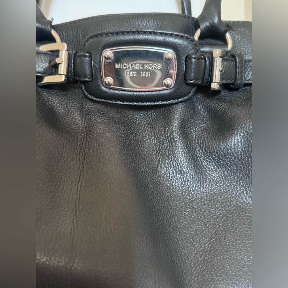Michael Kors Black and Silver Satchel with Classic Design - Picture 2 of 6